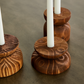 Organic Wood Taper Candlestick Holder