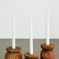 Organic Wood Taper Candlestick Holder