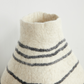 Tribal Lines Hand-Felted Wool Natural White Gourd Basket