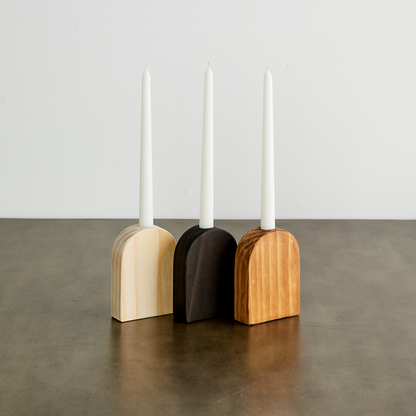 wooden arch design candle stand 