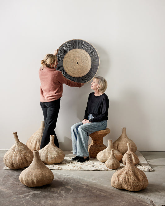 Statement Lily Pad Black Ray Wall Basket