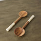 Olive Wood Salad Servers with Polished Bone Handles