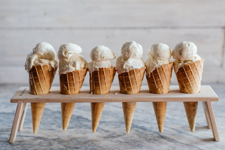 Ice Cream Cone Holder Stand Ice Cream Tray Natural Wood Dessert