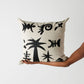 Keiskamma Black Linen & Silk Embroidered Throw Pillow