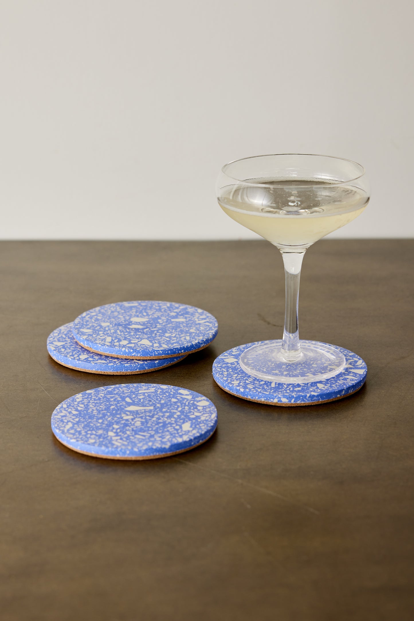 Cobalt Blue & White Terrazzo Coasters - Set of 4