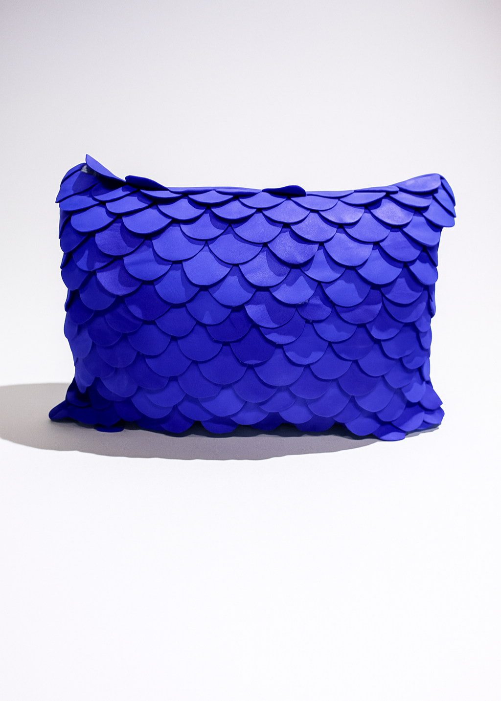 Angoni Cobalt Blue Scalloped Throw Pillow Cover – Light Scratches & Discoloration
