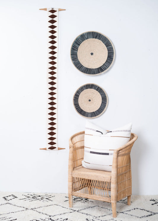 Balance Bogolan Totem in White with Brown Diamonds