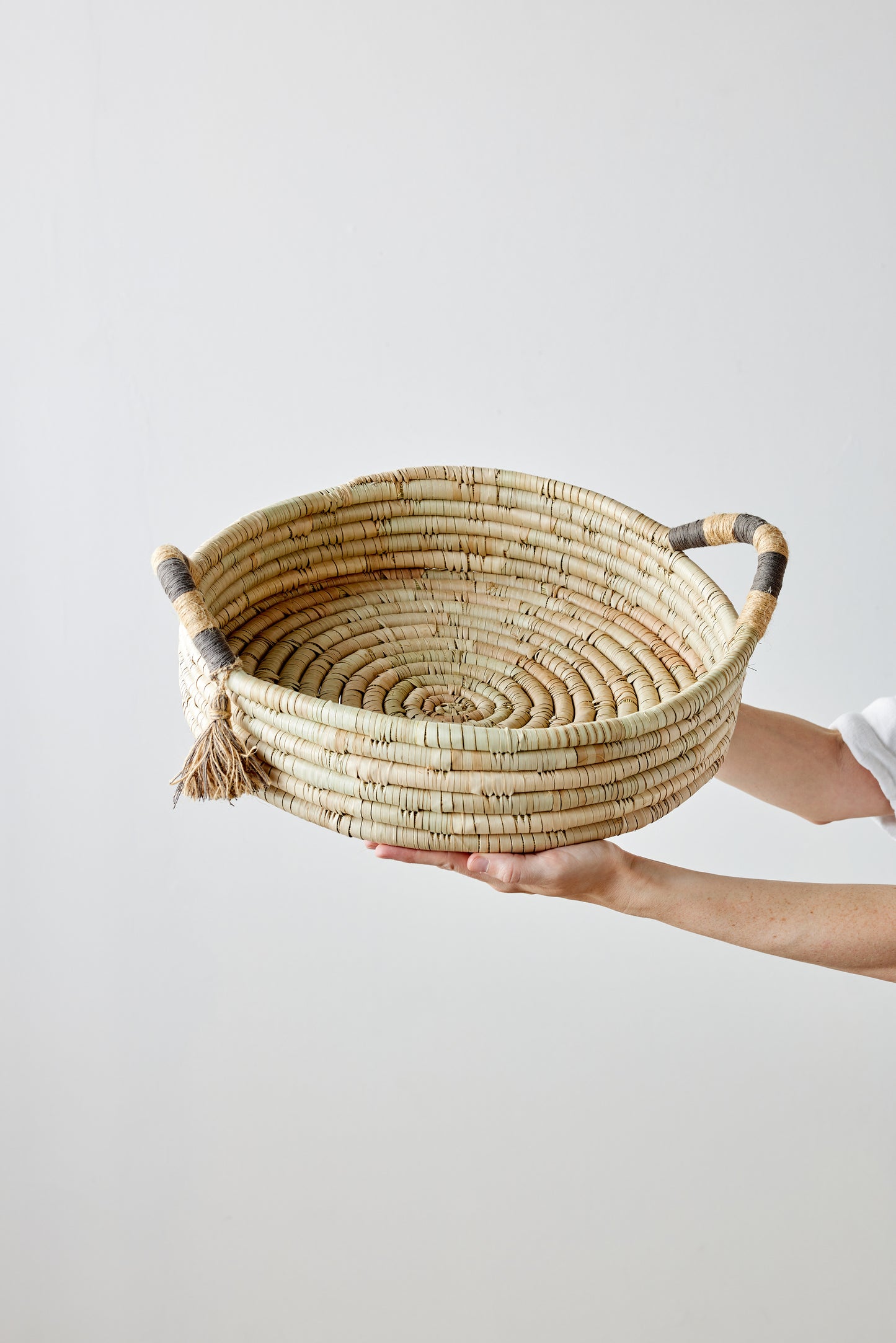 Natural Banded Betty Tray with Tassel