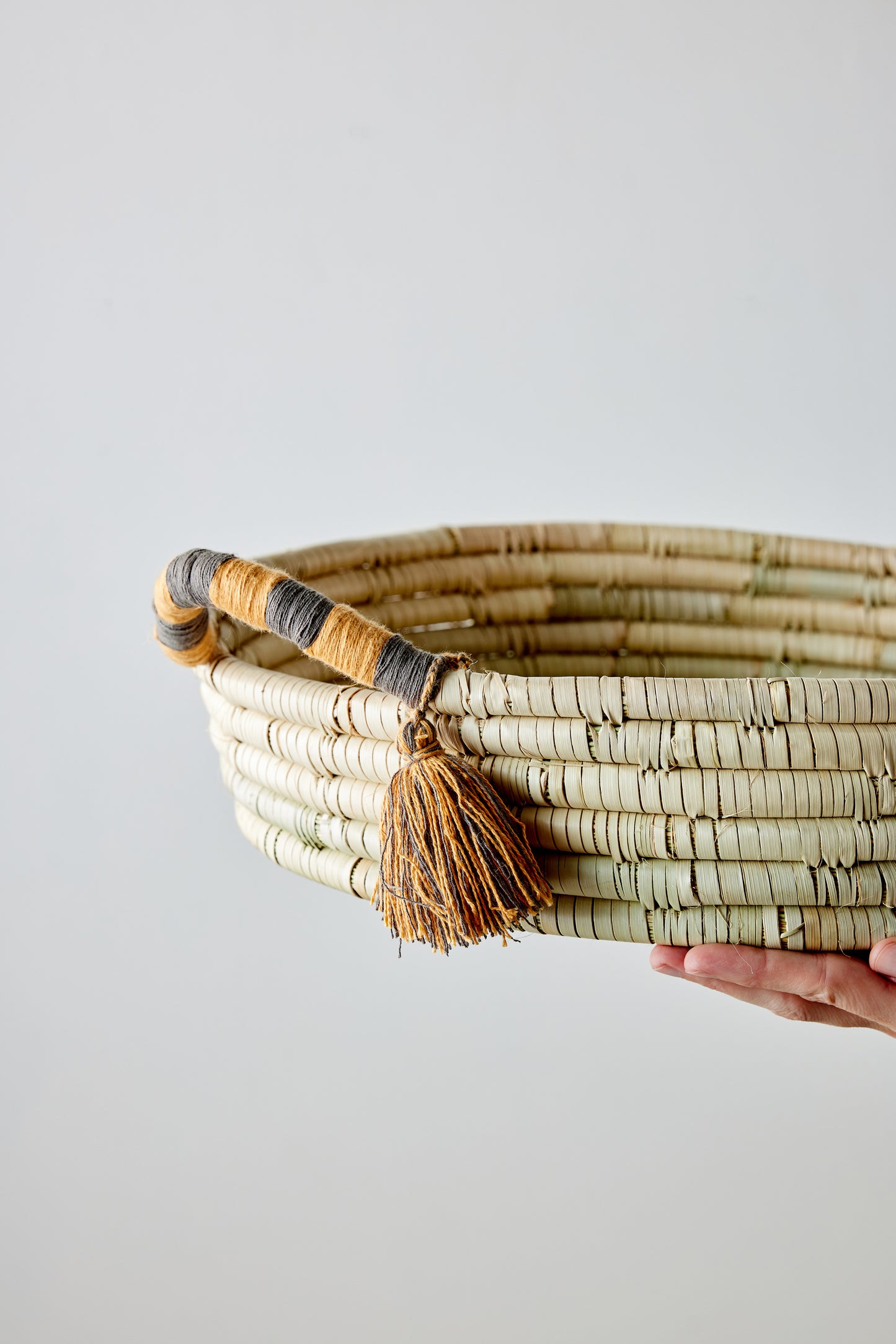 Peach Banded Betty Tray with Tassel