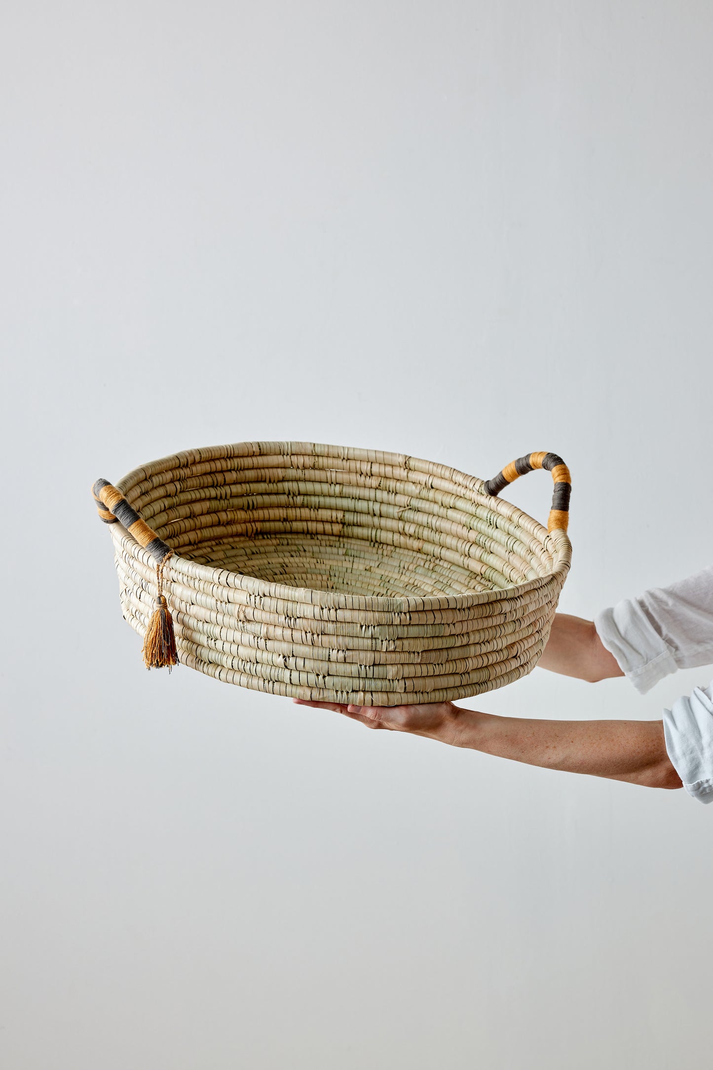 Peach Banded Betty Tray with Tassel