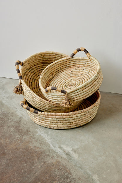 Natural Banded Betty Tray with Tassel