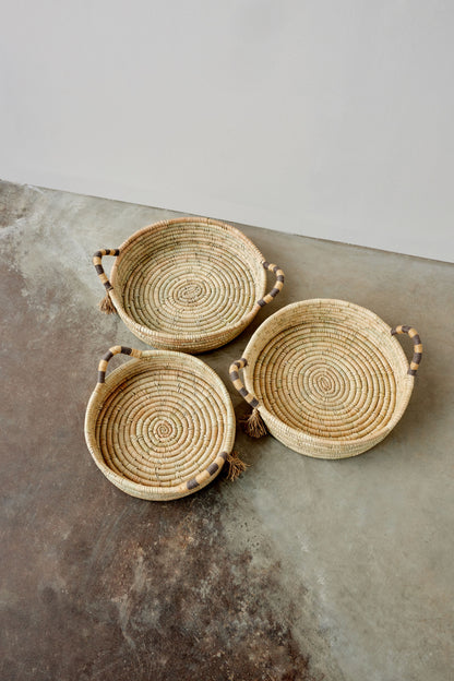 Natural Banded Betty Tray with Tassel