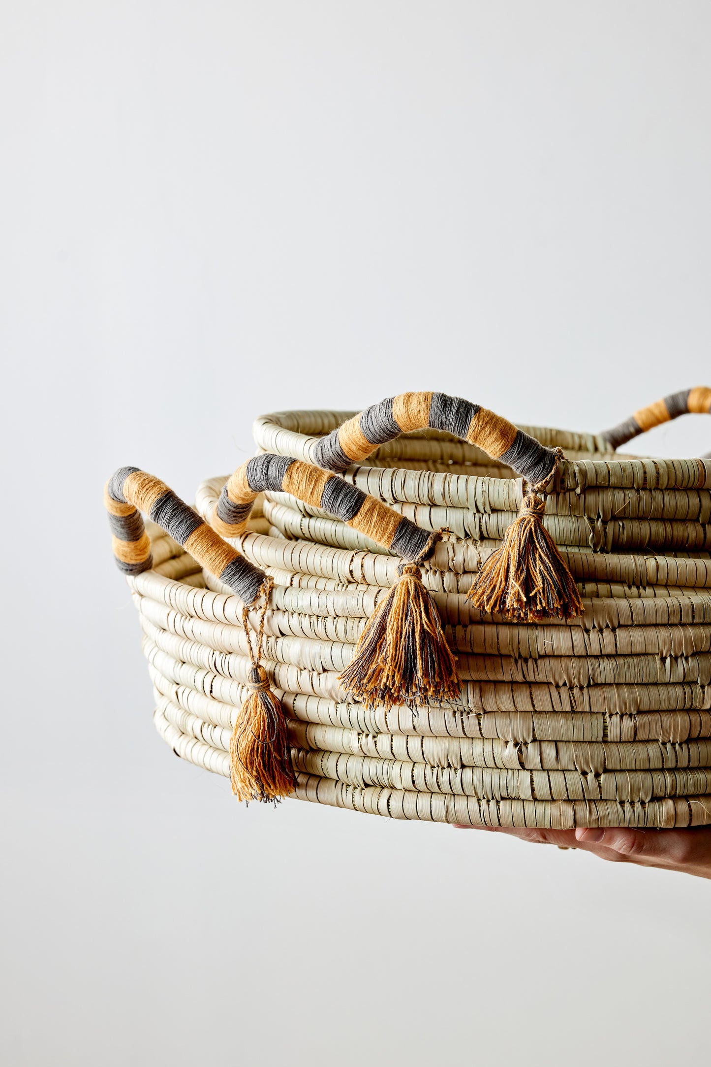 Peach Banded Betty Tray with Tassel