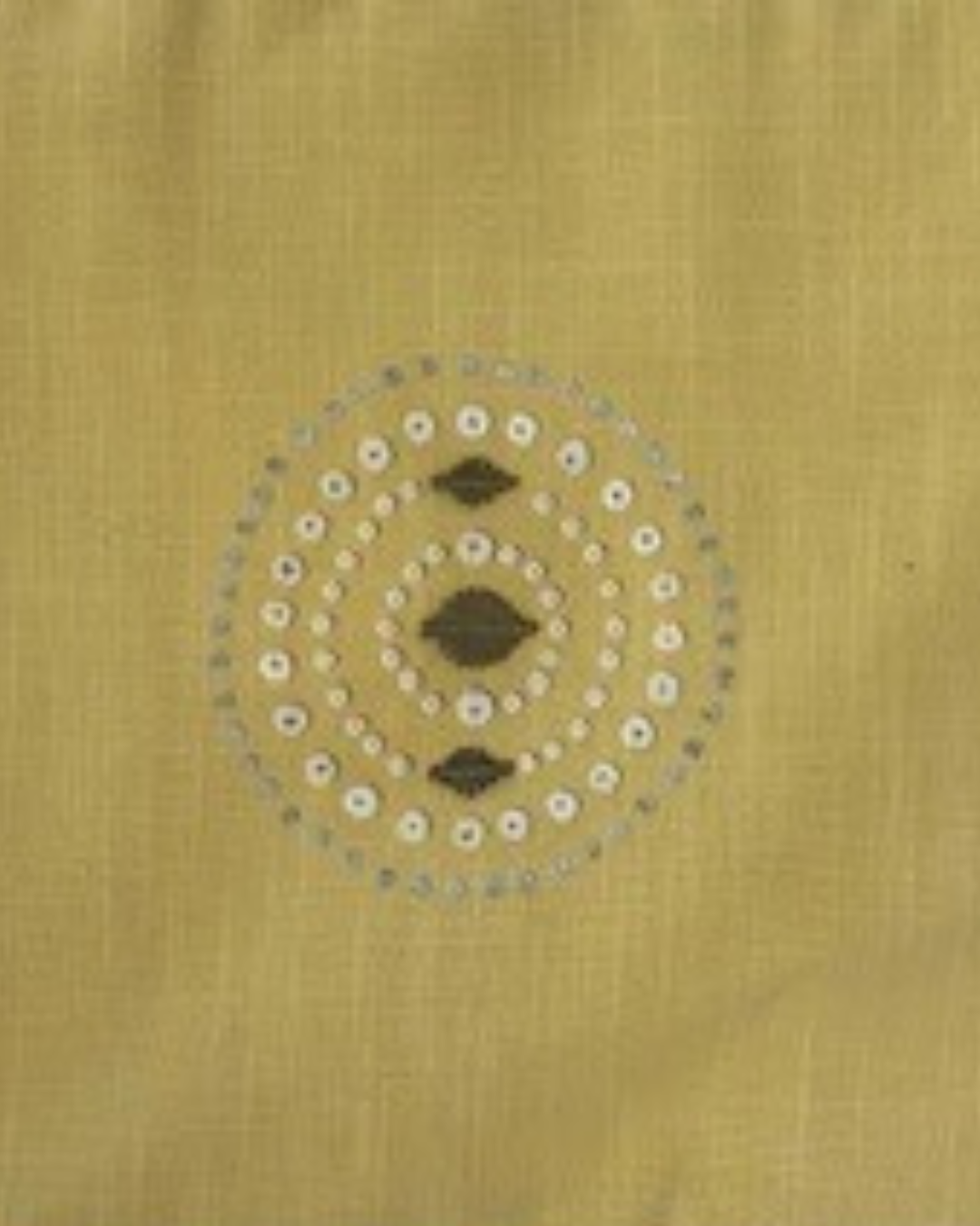 Decorative fabric with a circular pattern on a gold background