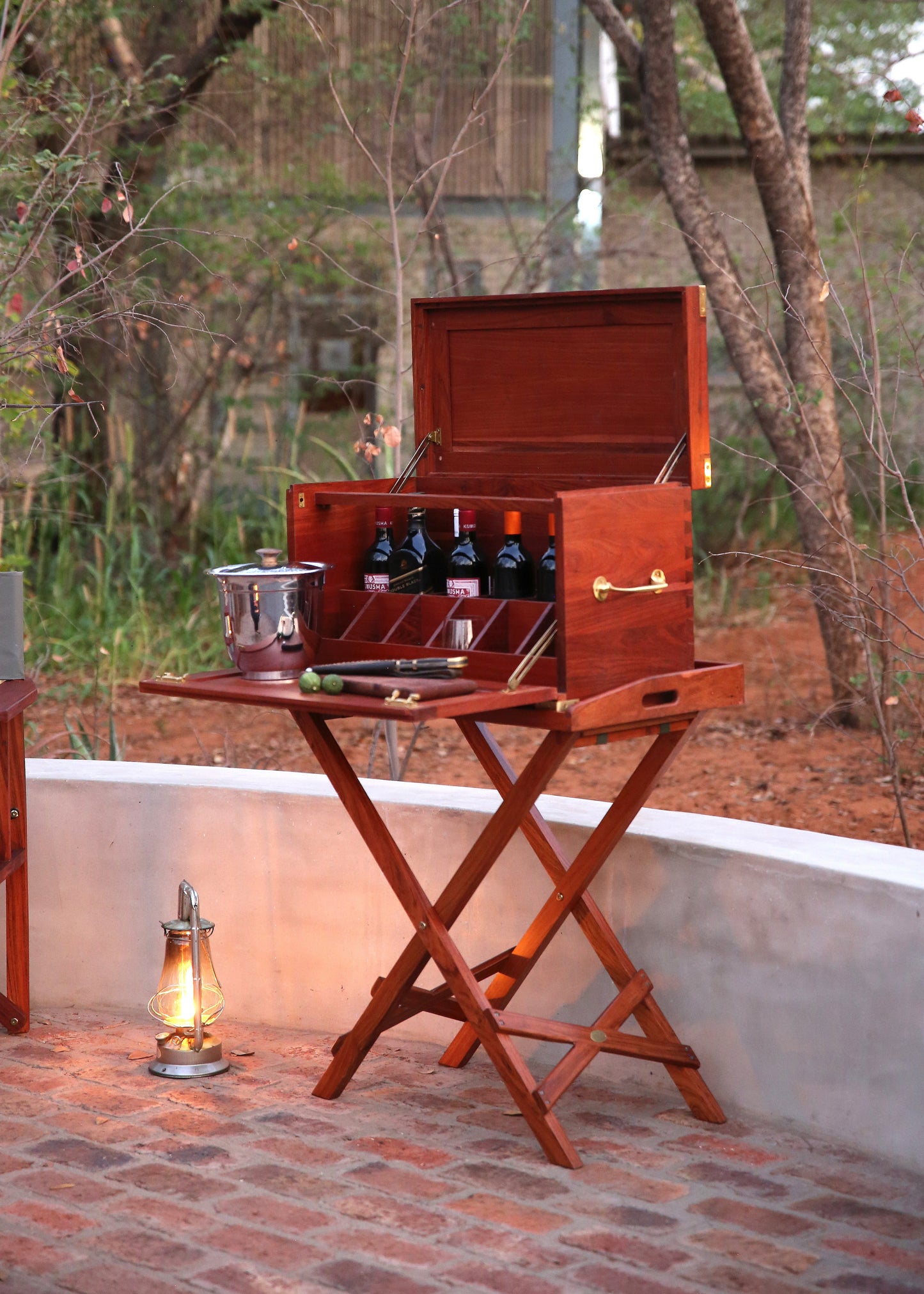 Campaign Field Bar and Tray Table Set