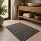 Charcoal Karakul Wool Hand-Loomed Mat