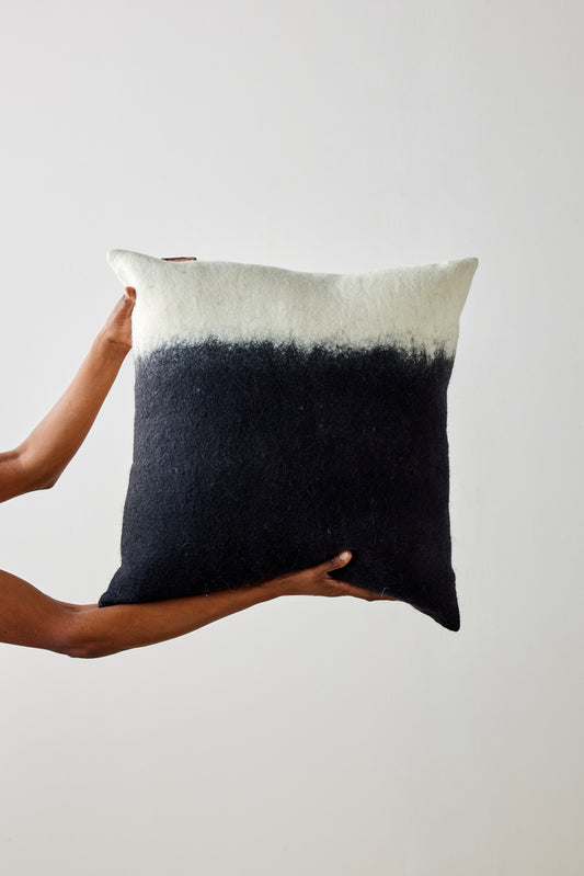 Eclipse Dip-Dyed Organic Wool Throw Pillow