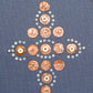 Copper Clover Indigo Gray Trade Bead Pillow Cover