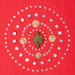 Copper Compass Coral Trade Bead Pillow