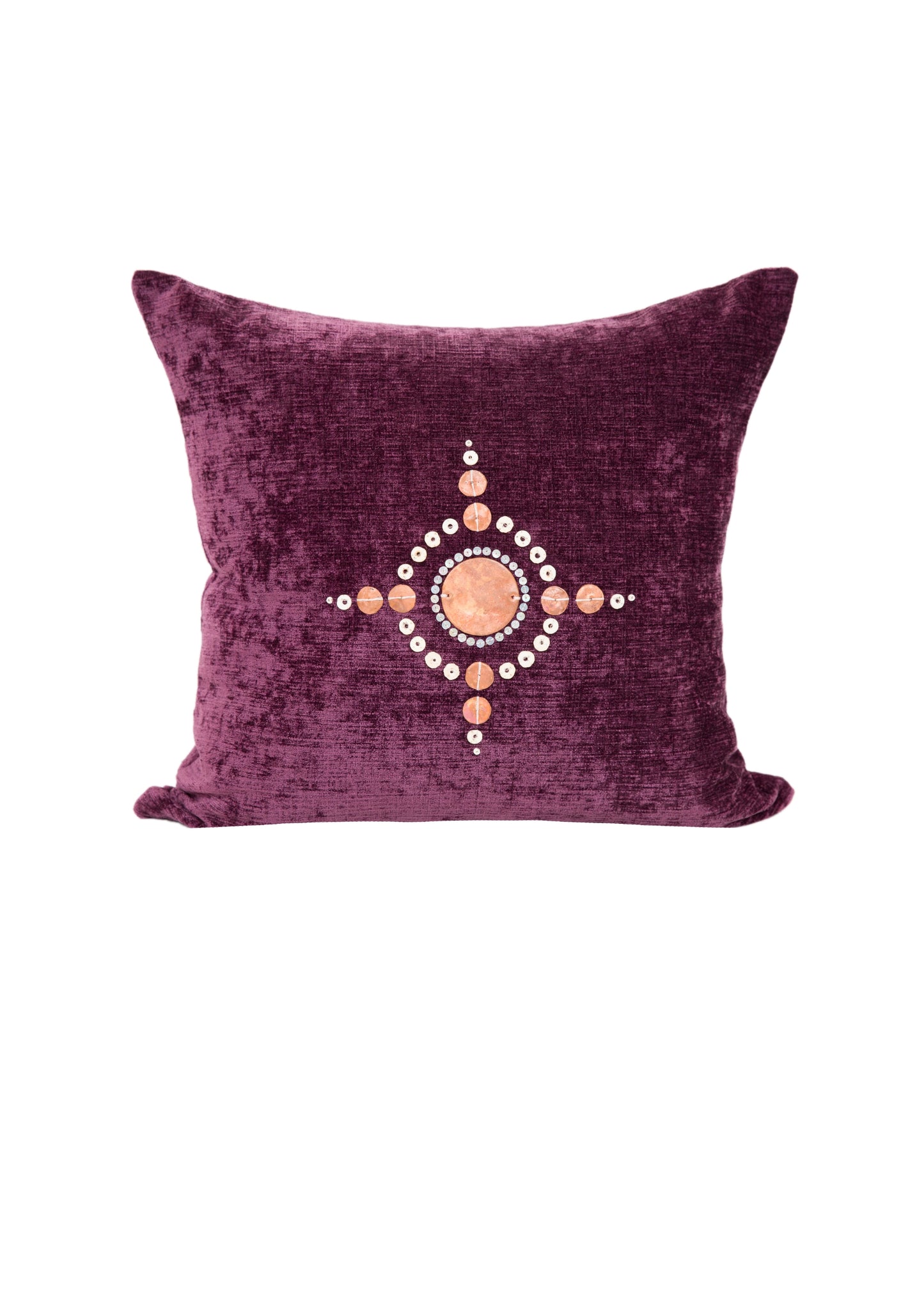 Copper Satellite Eggplant Trade Bead Pillow Cover