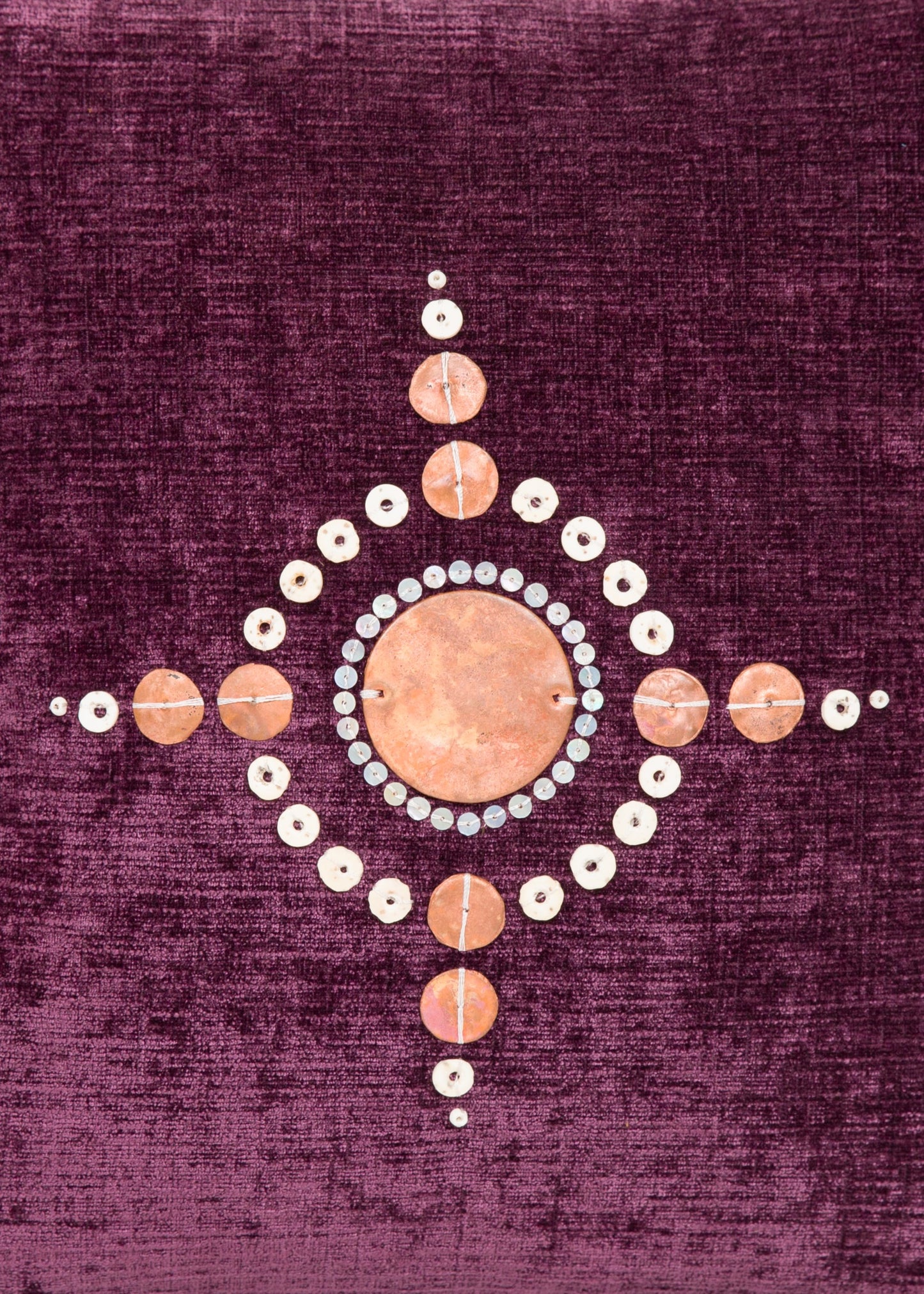 Copper Satellite Eggplant Trade Bead Pillow Cover