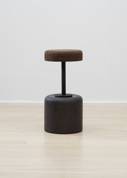 Luxurious Kanju Wiid Design Cork Swivel Counter & Bar Stool, featuring a sleek charcoal grey finish, combines contemporary elegance with African craftsmanship, ideal for upscale home decor enthusiasts.