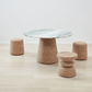 kanju interiors Wiid Design light or dark cork stool, side table, end table, dining room chair, counter stool, bar stool, kitchen stool, a masterpiece in luxury home decor. Its design combines timeless elegance with contemporary flair. Perfect for upscale dining rooms, this chair embodies sophisticated style and the fine craftsmanship of African design, appealing to those who appreciate unique, artisanal furniture.