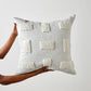 Blocks Organic Natural White Cotton Throw Pillow