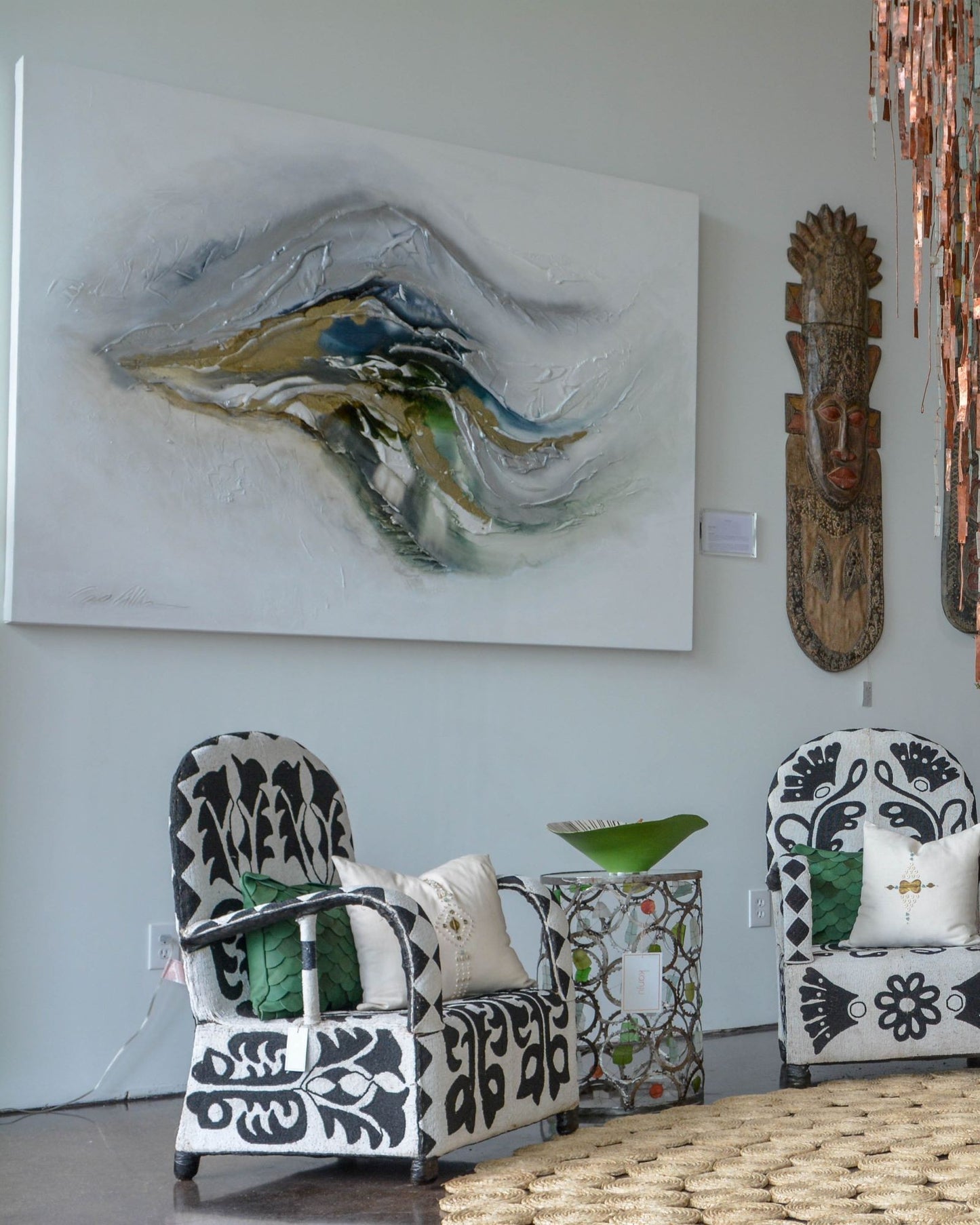 “The Dance of Africa” by Caro Allum – Enamel on Canvas
