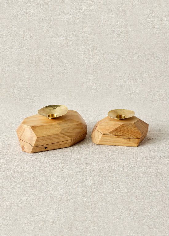 Double Wooden Incense and Candle Holder by Dor+Kie