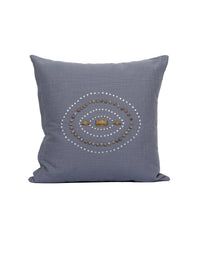 Dzira Indigo Gray Trade Bead Pillow Cover