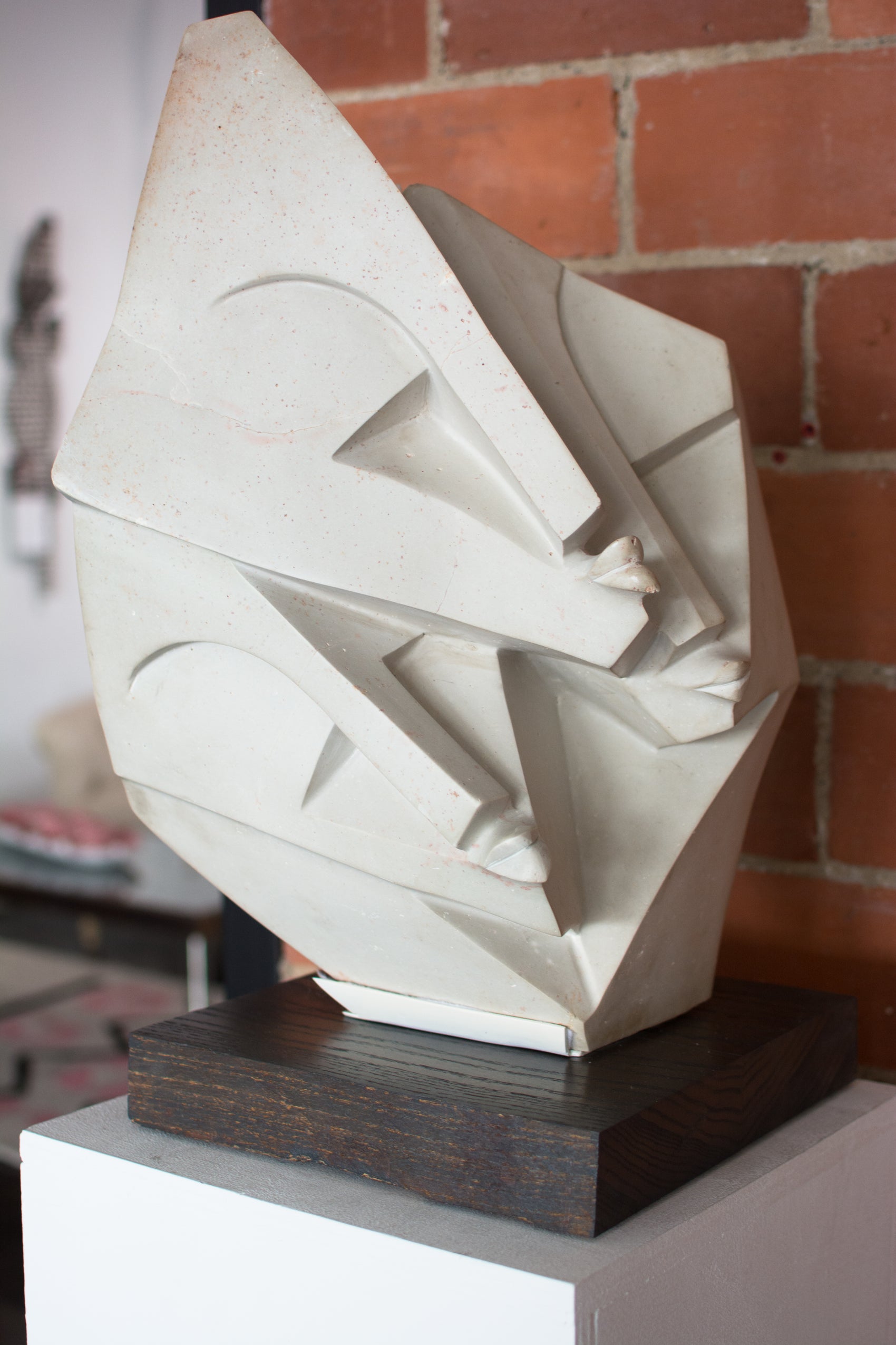“Earth, Wind, and Fire” – White Opalstone Sculpture by Luckmore Joseph