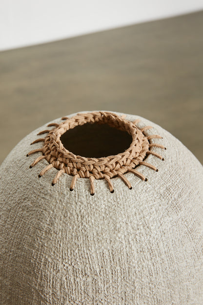 Light Stone Crochet Pot