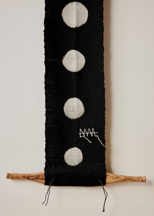 Flourish Bologan Wall Totem in Black with White Circles