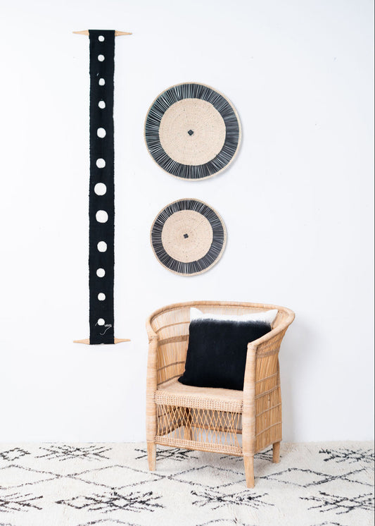 Flourish Bologan Wall Totem in Black with White Circles