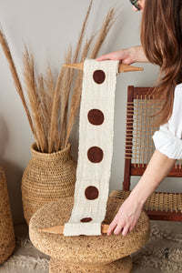 Flourish Bologan Wall Totem in White with Brown Circles