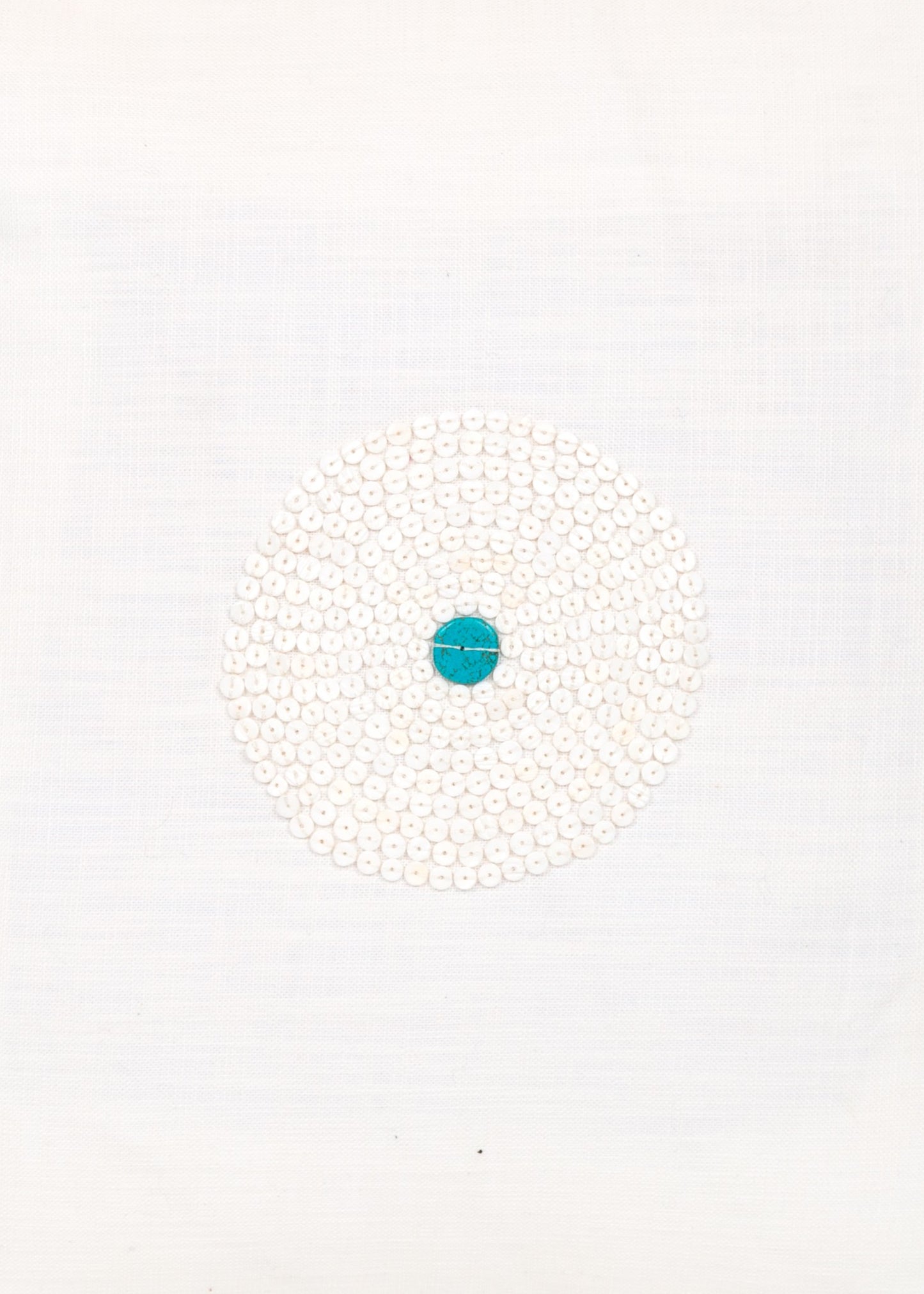 Heishi White Trade Bead Pillow Cover