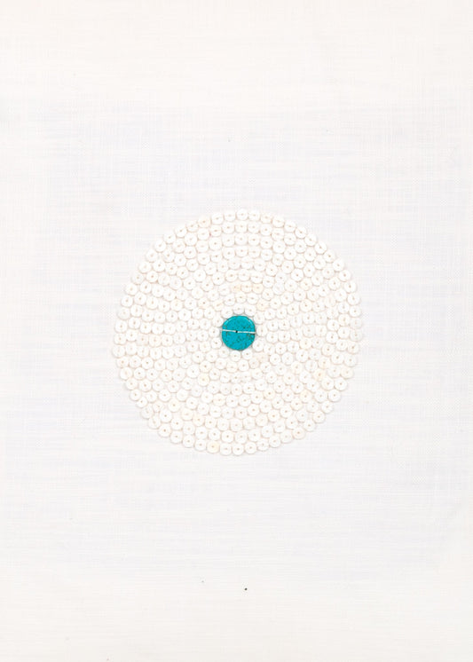 Heishi White Trade Bead Pillow Cover