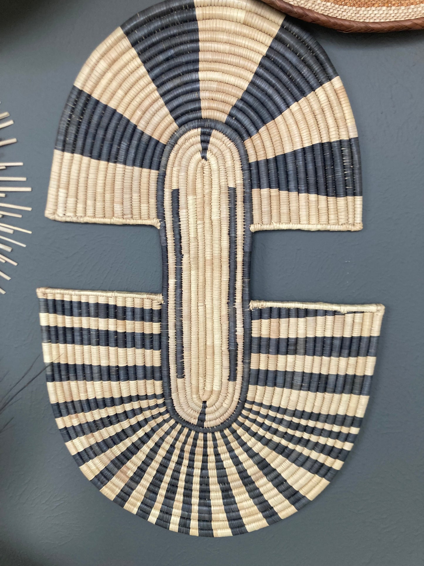 Maravi Black & Natural Kudzuka Pattern (Awake) Wall Art – Faded Color