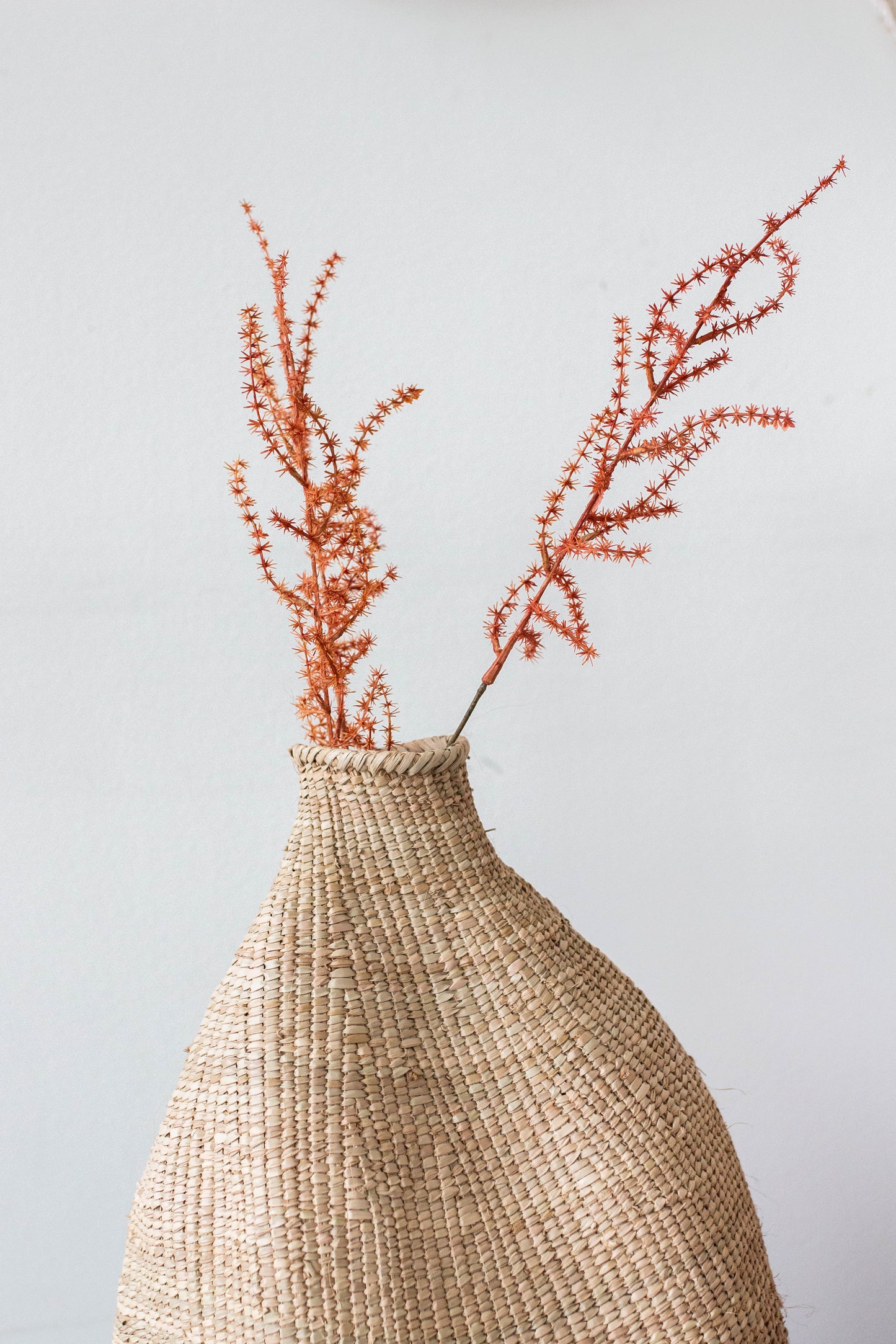 dried floral in organic shaped nature made african basket for your home