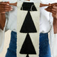 Intention Bogolan Wall Totem in White with Black Triangles