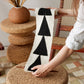 Intention Bogolan Wall Totem in White with Black Triangles (Extra-Small)