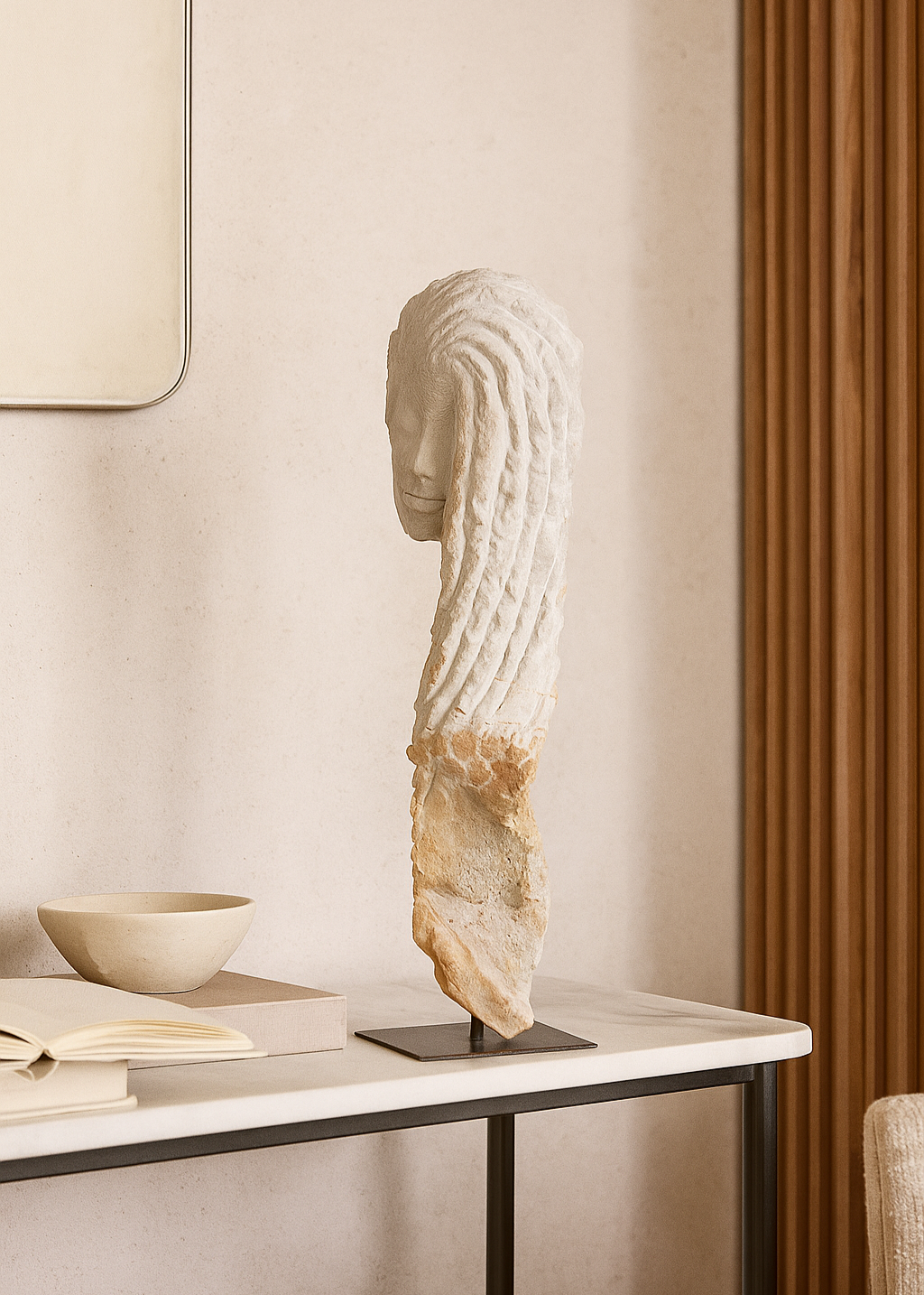 "Internal Gaze" by Vengai Chiwawa – Golden Opalstone Sculpture