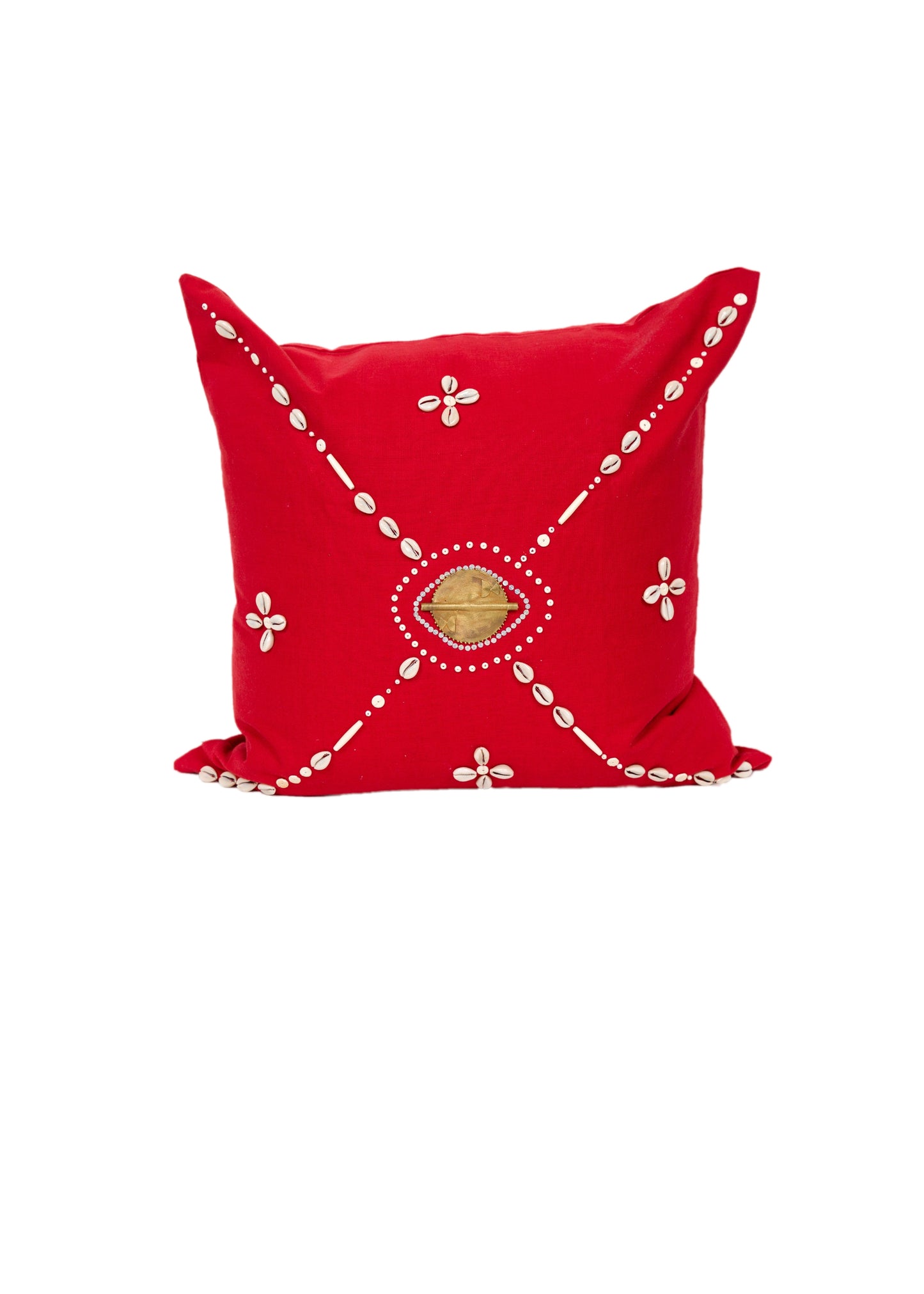 Kuwaloka Crimson Red Trade Bead Pillow Cover