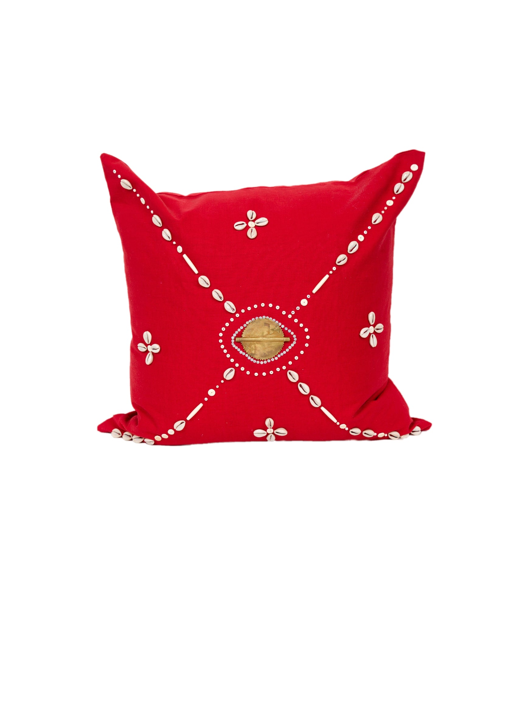 Kuwaloka Crimson Red Trade Bead Pillow Cover