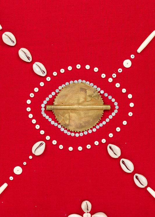 Kuwaloka Crimson Red Trade Bead Pillow Cover
