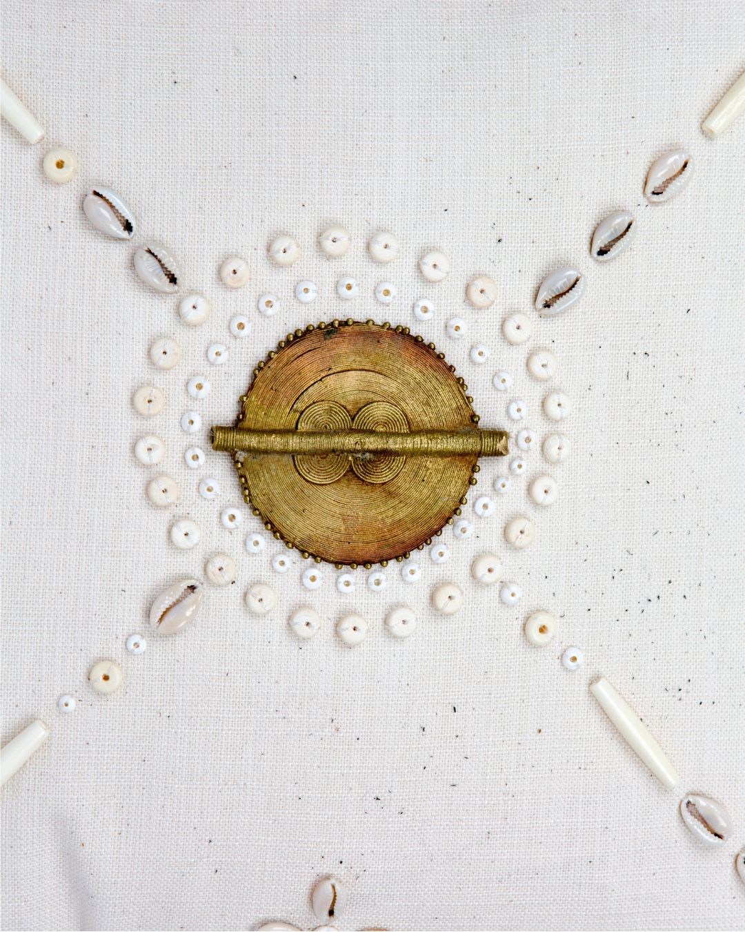 Kuwaloka Cream Trade Bead Pillow
