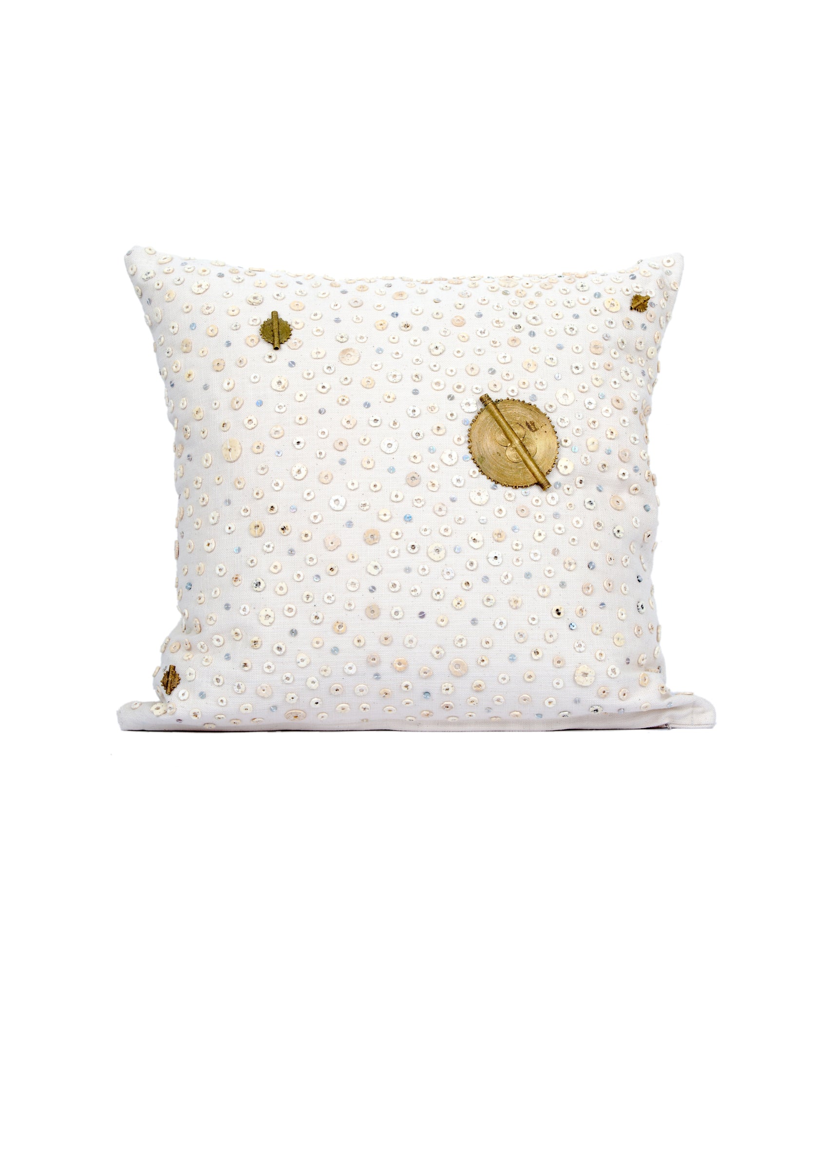 Kuwundana Cream Trade Bead Pillow Cover