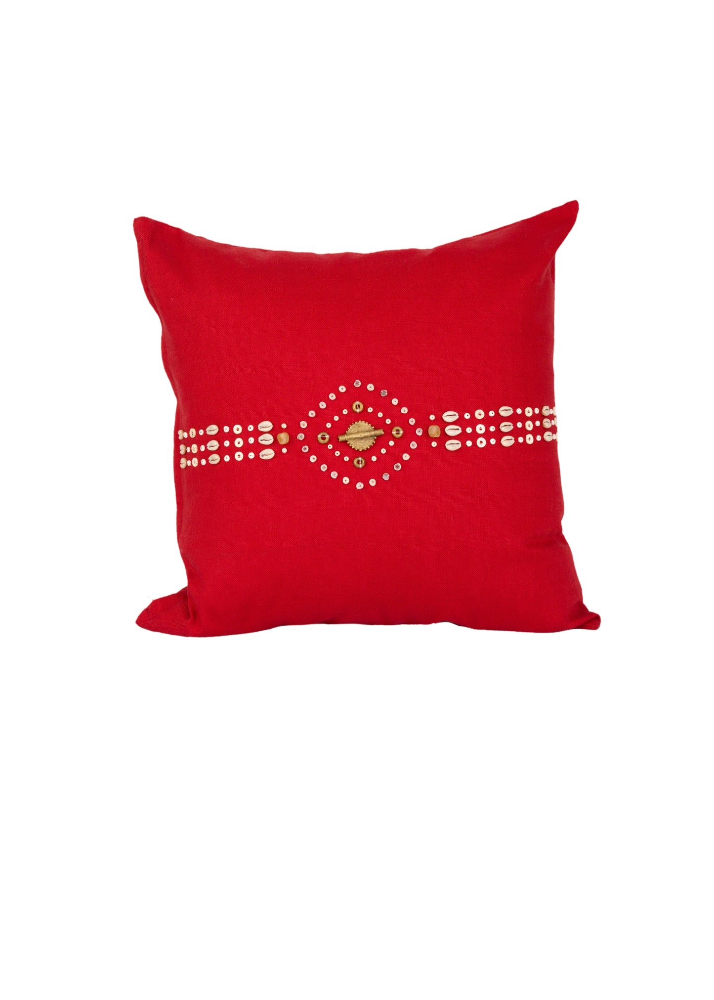 Lamba Crimson Red Trade Bead Pillow Cover