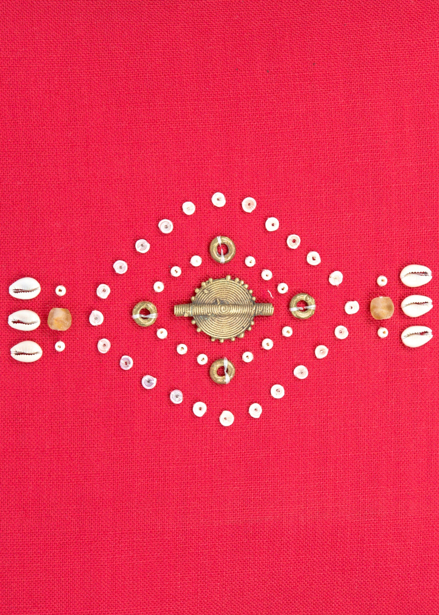 Lamba Crimson Red Trade Bead Pillow Cover